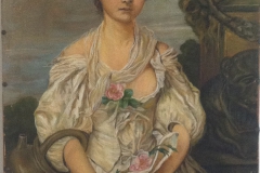 før restaurering af lille kvindeportræt ca. 1900
